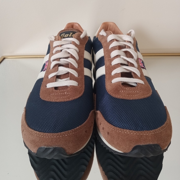 Gola Men's Navy / Brown / Off White Track Mesh 317 Sneakers Size 10 - Picture 8 of 15
